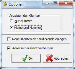 Seite Optionen